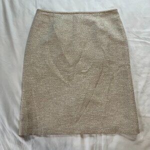 Preston & York Cream Gold Shimmer High Waist Pencil Skirt | Size 10